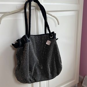 Stephanie Nicole black silver studded bag 3 pockets one with a zipper NWT
